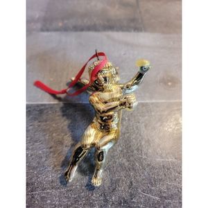 Golden angel baby ornament xmas AS IS